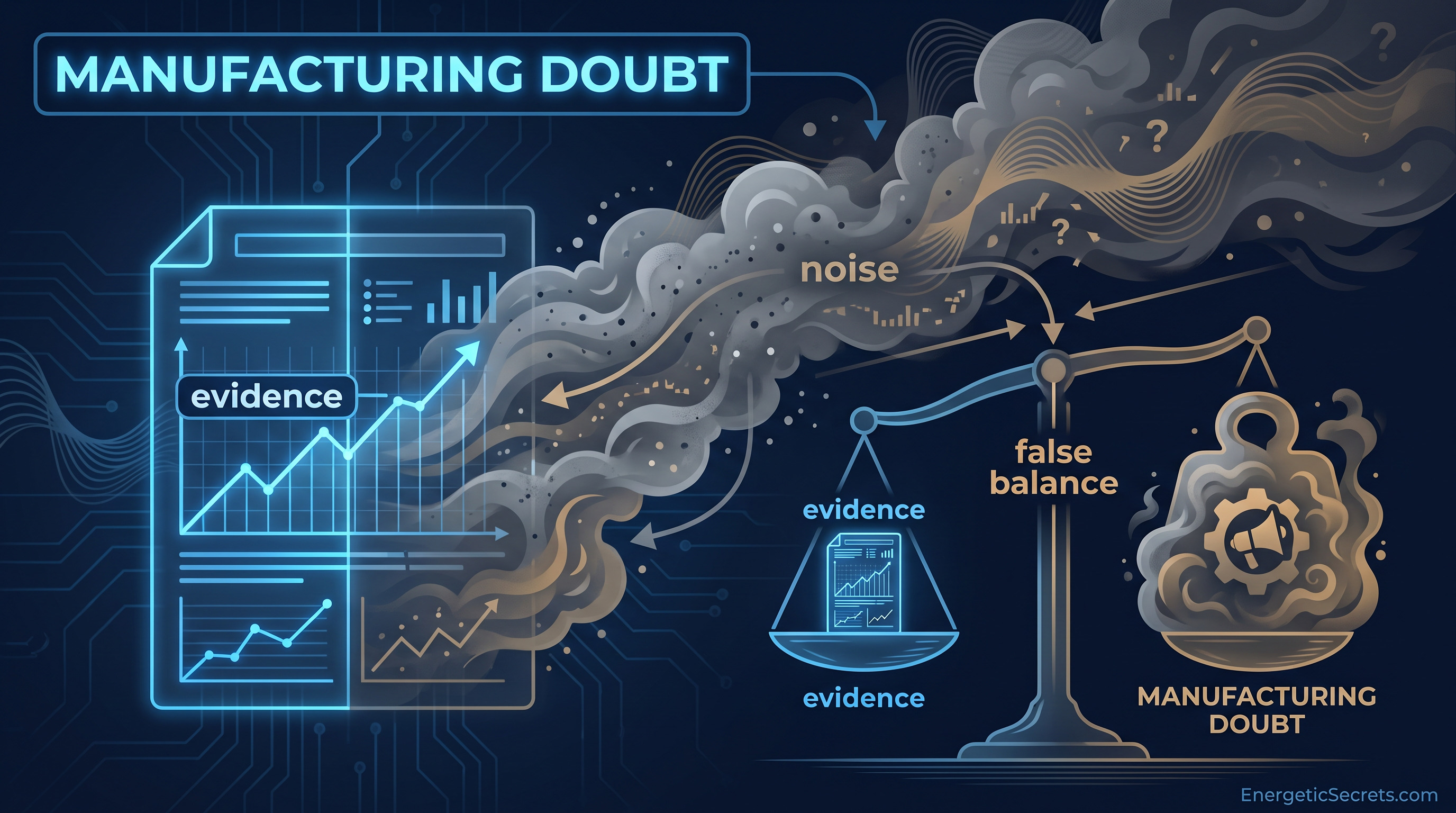 Manufacturing Doubt: research buried under noise and false balance
