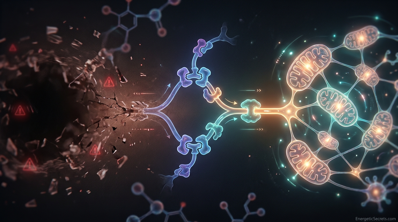 Cellular energy and immune signaling across the peptide evidence spectrum