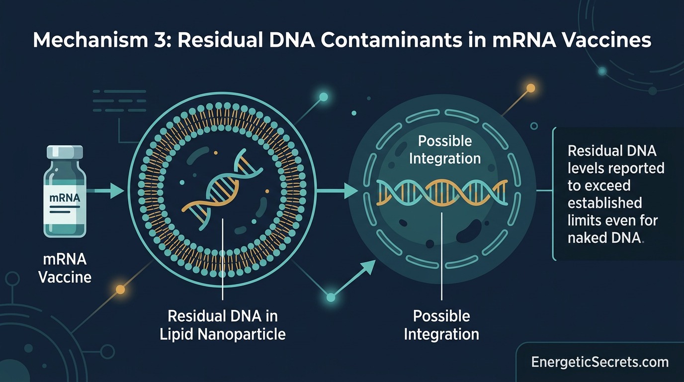 mRNA vaccine to residual DNA in lipid nanoparticle to possible integration